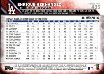 2016 Topps - Gold #435 Enrique Hernandez Back