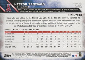 2016 Topps - Gold #545 Hector Santiago Back