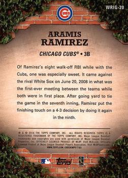 2016 Topps - 100 Years at Wrigley Field #WRIG-20 Aramis Ramirez Back