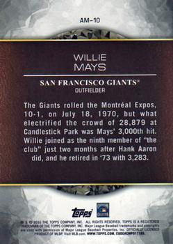 2016 Topps - Amazing Milestones #AM-10 Willie Mays Back