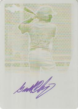 2015 Leaf 25th Baseball - 1990 Leaf 25th Metal Autograph Printing Plates Yellow #BA-GW1 Garrett Whitley Front