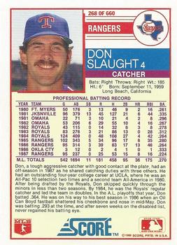 1988 Score #268 Don Slaught Back
