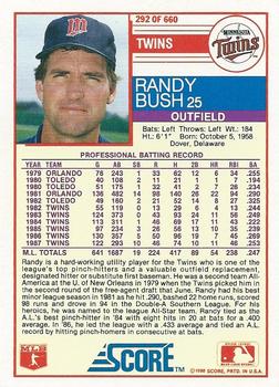 1988 Score #292 Randy Bush Back