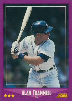 1988 Score #37 Alan Trammell Front