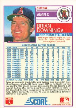 1988 Score #44 Brian Downing Back