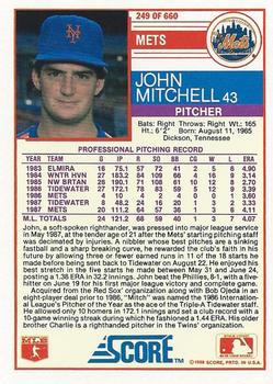 1988 Score #249 John Mitchell Back