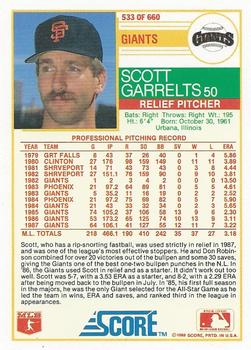 1988 Score #533 Scott Garrelts Back