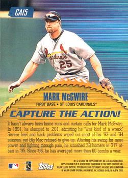 2000 Stadium Club - Capture the Action #CA15 Mark McGwire Back