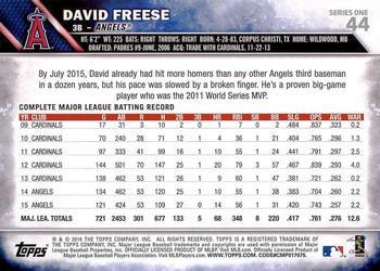 2016 Topps - Purple #44 David Freese Back