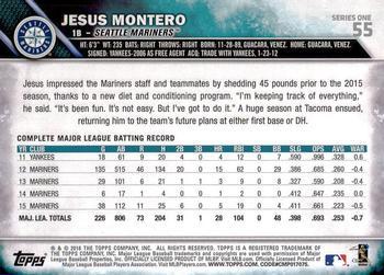 2016 Topps - Purple #55 Jesus Montero Back