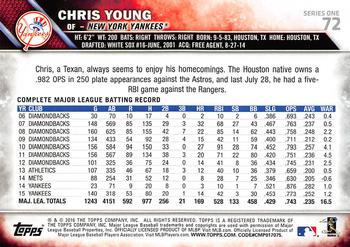 2016 Topps - Purple #72 Chris Young Back