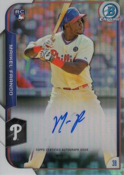 2015 Bowman - Chrome Rookie Autographs Refractor #BCAR-MF Maikel Franco Front