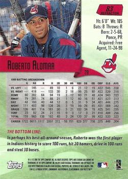 2000 Stadium Club Chrome - First Day Issue Refractors #83 Roberto Alomar  Back