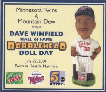 2000-09 Minnesota Twins Bobblehead Cards #NNO Dave Winfield Front