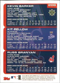 2000 Topps - Home Team Advantage #208 Kevin Barker / Kit Pellow / Russell Branyan Back