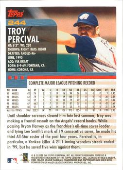 2000 Topps - Limited Edition #244 Troy Percival Back