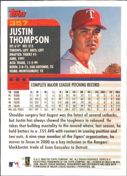2000 Topps - Limited Edition #357 Justin Thompson Back