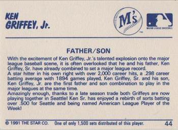 1991 Star Home Run #44 Ken Griffey Jr. Back
