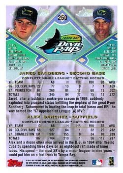 1998 Topps #250 Jared Sandberg / Alex Sanchez Back