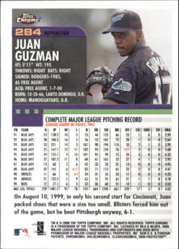 2000 Topps Chrome - Refractors #284 Juan Guzman  Back