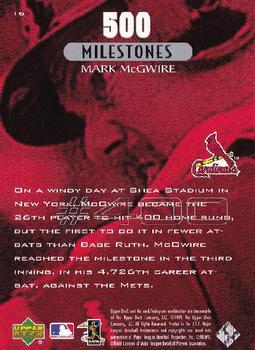 1999 Upper Deck Mark McGwire 500 Home Run #16 Mark McGwire Back