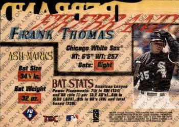 1997 Stadium Club - Firebrand Members Only #FB9 Frank Thomas Back