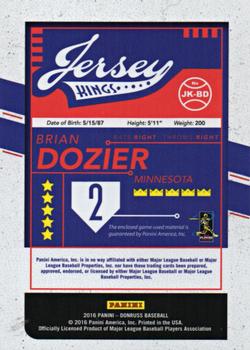 2016 Donruss - Jersey Kings #JK-BD Brian Dozier Back