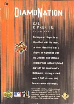 2000 Upper Deck Black Diamond Rookie Edition - Diamonation #D8 Cal Ripken Jr.  Back
