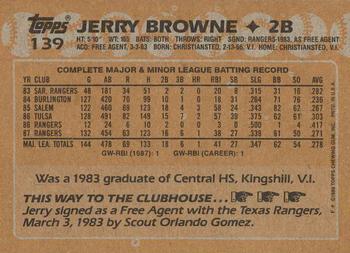 1988 Topps #139 Jerry Browne Back