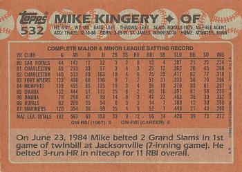 1988 Topps #532 Mike Kingery Back