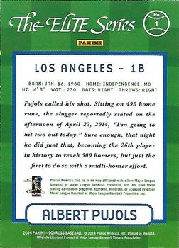 2014 Donruss - The Elite Series Series 2 #1 Albert Pujols Back