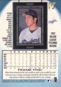 1998 Topps Gallery #63 Hideo Nomo Back