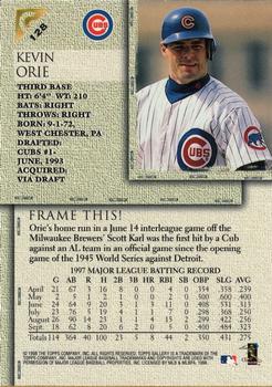 1998 Topps Gallery #128 Kevin Orie Back