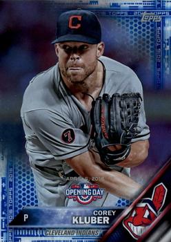 2016 Topps Opening Day - Blue Foil #OD-93 Corey Kluber Front