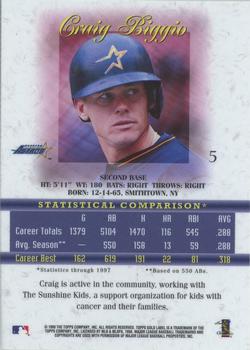 1998 Topps Gold Label - Class 3 #5 Craig Biggio Back