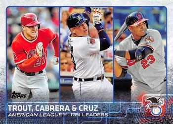 2015 Topps - Limited #98 Mike Trout / Nelson Cruz / Miguel Cabrera Front