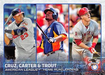 2015 Topps - Limited #285 Chris Carter / Mike Trout / Nelson Cruz Front