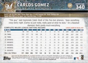 2015 Topps - Limited #340 Carlos Gomez Back