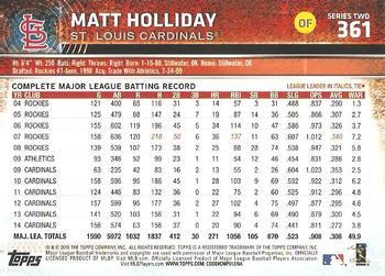 2015 Topps - Limited #361 Matt Holliday Back