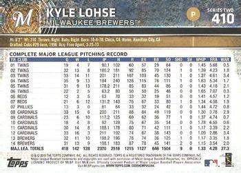 2015 Topps - Limited #410 Kyle Lohse Back