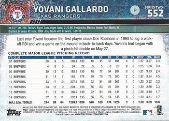 2015 Topps - Limited #552 Yovani Gallardo Back