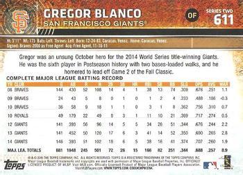 2015 Topps - Limited #611 Gregor Blanco Back