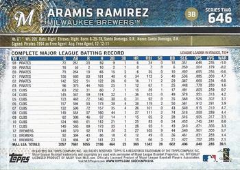 2015 Topps - Limited #646 Aramis Ramirez Back