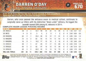 2015 Topps - Limited #670 Darren O'Day Back