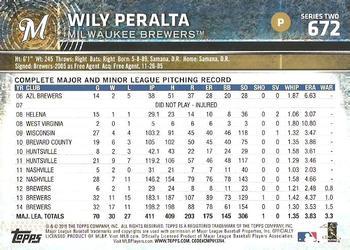 2015 Topps - Limited #672 Wily Peralta Back