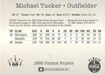 1995 Multi-Ad Omaha Royals #NNO Michael Tucker Back
