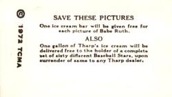 1972 TCMA 1928 Tharp's Ice Cream F50 Reprints #52 Cy Williams Back