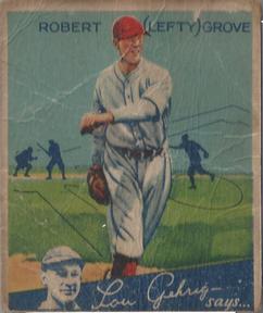 1934 World Wide Gum (V354) #54 Lefty Grove Front