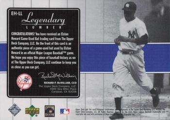 2000 Upper Deck Yankees Legends - Legendary Lumber #EH-LL Elston Howard  Back