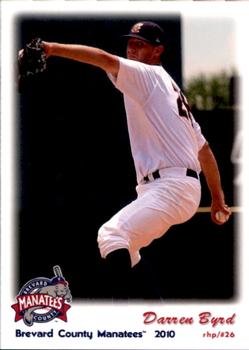 2010 Grandstand Brevard County Manatees #NNO Darren Byrd Front